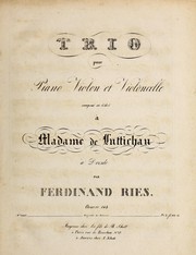 Cover of: Trio pour piano, violon et violoncelle, oeuvre 143