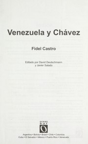 Cover of: Venezuela y Chávez by Fidel Castro