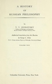 Cover of: A history of Russian philosophy by Vasilii Vasil'evich Zen'kovskii