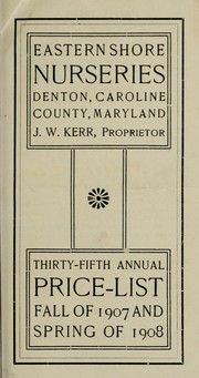 Cover of: Thirty-fifth annual price-list by Eastern Shore Nurseries