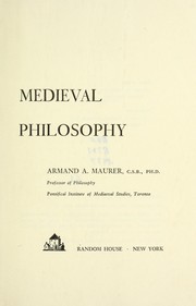 Cover of: Medieval philosophy by Armand A. Maurer