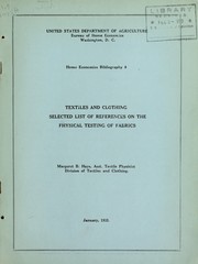 Cover of: Textiles and clothing by United States. Bureau of Home Economics, United States. Bureau of Home Economics