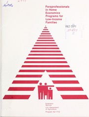 Cover of: Paraprofessionals in home economics programs for low-income families.