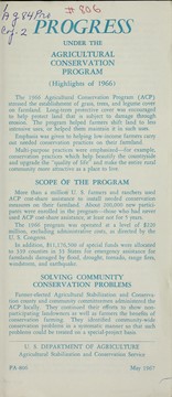 Cover of: Progress under the Agricultural conservation program; highlights of 1966