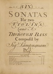 Cover of: Six sonatas for two violins and a thorough bass