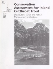 Cover of: Conservation assessment for inland cutthroat trout: distribution, status, and habitat management implications