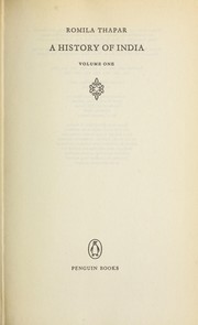 Cover of: A History of India, Vol. One