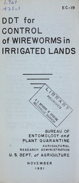 Cover of: DDT for control of wireworms in irrigated lands by M. C. Lane