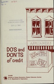 Cover of: Do's and don'ts of credit by United States. Federal Extension Service. Division of Home Economics