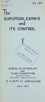 Cover of: The European earwig and its control