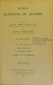 Cover of: Quain's elements of anatomy by Jones Quain M.D., George Dancer Thane