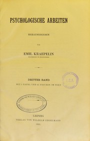 Cover of: Psychologische Arbeiten