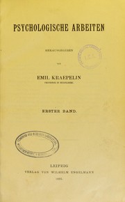 Cover of: Psychologische Arbeiten by Emil Kraepelin