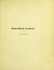 Cover of: Court-hand restored by Wright, Andrew, of the Inner Temple