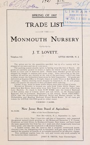 Cover of: Spring of 1907 trade list of the Monmouth Nursery