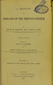 Cover of: A manual of diseases of the nervous system