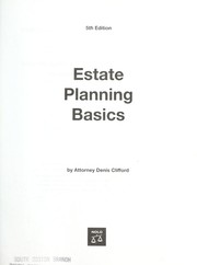 Cover of: Estate planning basics by Denis Clifford