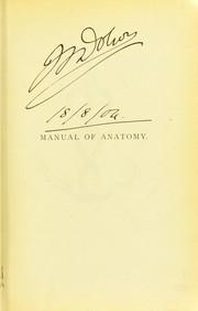 Cover of: Manual of practical anatomy
