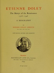 Cover of: ©tienne Dolet: the Martyr of the Renaissance, 1508-1546. A biography
