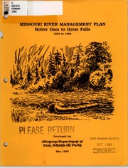 Cover of: Missouri River management plan | Montana. Department of Fish, Wildlife, and Parks