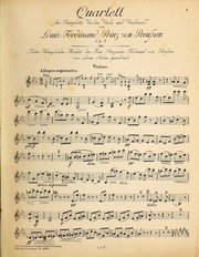 Cover of: Quartett f℗♭¡Łr Pianoforte, Violine, Viola und Violoncell, op. 5 / Prinz Louis Ferdinand ; herausgegeben von Hermann Kretzschmar by Louis Ferdinand Prince of Prussia