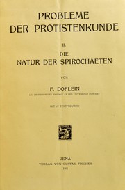 Cover of: Probleme der Protistenkunde. II by Franz John Theodor Doflein