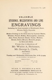 Cover of: Valuable etchings, mezzotintos and line engravings