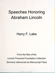 Cover of: Speeches honoring Abraham Lincoln by Harry F. Lake