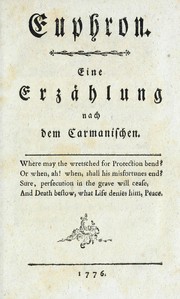 Cover of: Euphron: eine Erzählung nach dem Carmanischen
