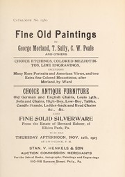 Cover of: Fine old paintings by George Morland, T. Sully, C. W. Peale, and others