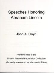 Cover of: Speeches honoring Abraham Lincoln | John A. Lloyd