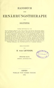 Cover of: Handbuch der Ern©Þhrungstherapie und Di©Þtetik by Ernst von Leyden, Philipp Biedert