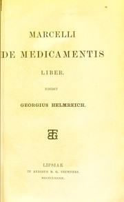 Cover of: Marcelli De medicamentis liber