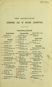 Cover of: 'The Entomologist' synonymic list of British Lepidoptera by Richard South