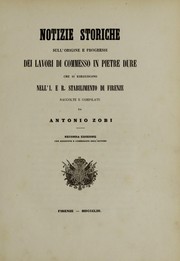 Cover of: Notizie storiche sull'origine e progressi dei lavori di commesso in pietre dure chi si eseguiscono nell'I. e R. stabilimento di Firenze