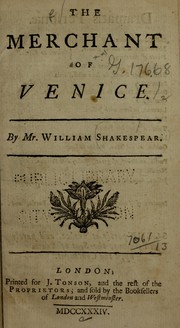 Cover of: The merchant of Venice by William Shakespeare