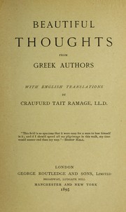 Cover of: Beautiful thoughts from Greek authors by Craufurd Tait Ramage