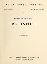 Cover of: Tre sinfonie