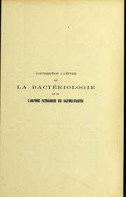 Cover of: Contribution a l'etude de la bacteriologie et de l'anatomie pathologique des salpingo-ovarites by Reymond Emile