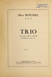 Cover of: Trio pour piano, violon et violoncelle
