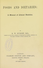 Cover of: Foods and dietaries : a manual of clinical dietetics