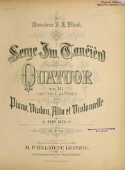 Cover of: Quatuor en Mi, en trois parties, pour piano, violon, alto et violoncelle, op. 20