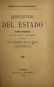 Cover of: Sanguijuelas del estado: sainete burocra tico en un acto y en prosa