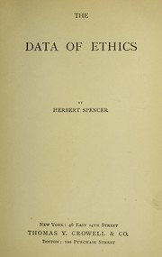 Cover of The data of ethics by Herbert Spencer