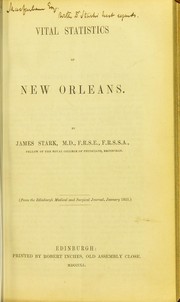 Cover of: Vital statistics of New Orleans