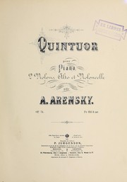 Cover of: Quintuor, pour piano, 2 violons, alto et violoncelle, op. 51