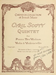 Cover of: Quintet for piano, two violins, viola & violoncello