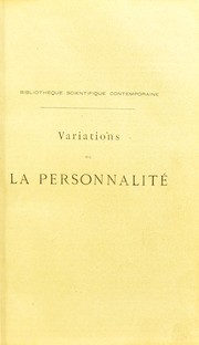 Cover of: Variations de la personnalit©♭ by P. Burot, H. Bourru, P. Burot, H. Bourru