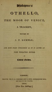 Cover of: Shakspeare's Othello, the Moor of Venice by William Shakespeare