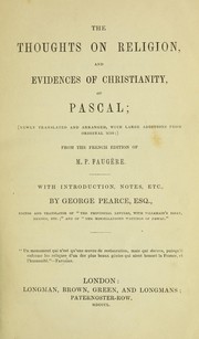 Cover of: The thoughts on religion and evidenced of Christianity of Pascal